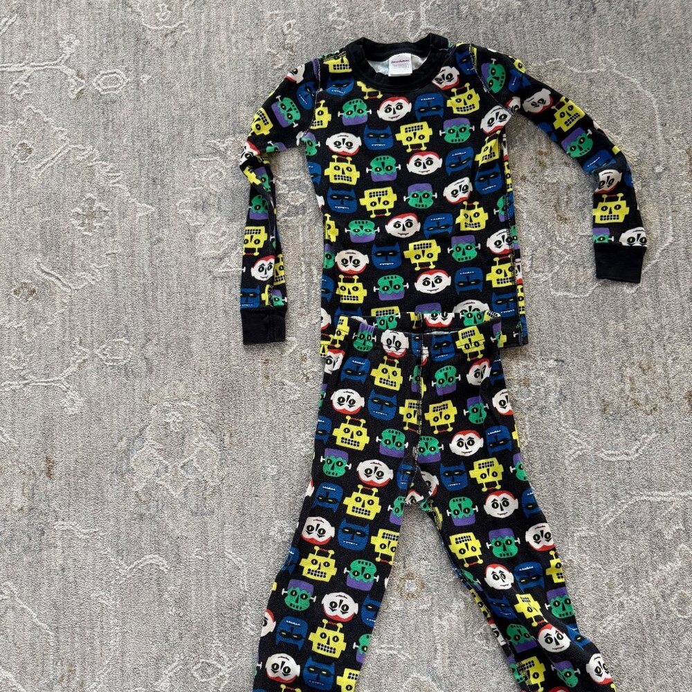 Hanna Andersson Kids Monster Print Long John Pajamas - Size 6/7